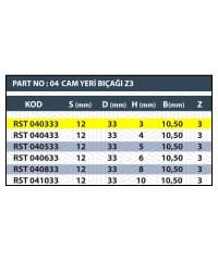 RESİSTE 12X3 CAM YERİ BIÇAĞI Z3