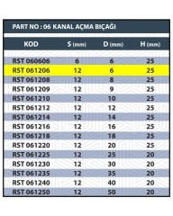 RESİSTE 6X12 TARAMA/KANAL AÇMA BIÇAĞI