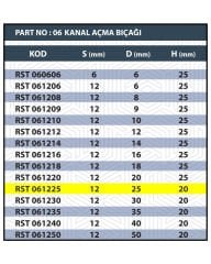 RESİSTE 12X25 TARAMA/KANAL AÇMA BIÇAĞI