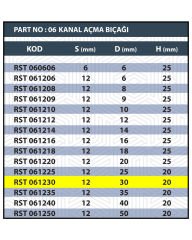 RESİSTE 12X30 TARAMA/KANAL AÇMA BIÇAĞI