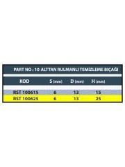 RESİSTE H:25 ALTTAN RULMANLI TEMİZLEME BIÇAĞI