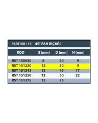 RESİSTE D:30 45ºRULMANLI PAH BIÇAĞI