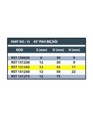 RESİSTE D:45 45º RULMANLI PAH BIÇAĞI