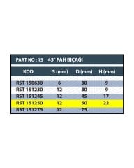RESİSTE D:50 45º RULMANLI PAH BIÇAĞI