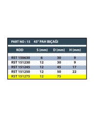 RESİSTE D:75 45º RULMANLI PAH BIÇAĞI