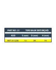 RESİSTE TERS BALIK SIRTI BIÇAĞI