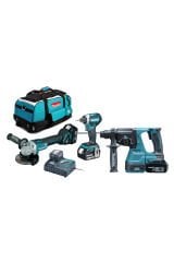 Makita DLX3070TX 18 V 5.0 Ah 3'lü Akülü Kombine Set