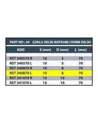 RESİSTE 8x70 SOL ÇOKLU DELİK MATKABI (YARIM DELİK)