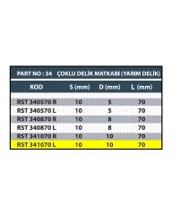 RESİSTE 10x70 SOL ÇOKLU DELİK MATKABI (YARIM DELİK)