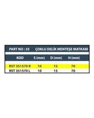 RESİSTE 15x70 SAĞ ÇOKLU DELİK MENTEŞE MATKABI