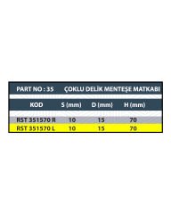RESİSTE 15x70 SOL ÇOKLU DELİK MENTEŞE MATKABI