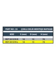 RESİSTE 15x70 SOL ÇOKLU DELİK MENTEŞE MATKABI