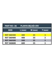 RESİSTE 300x35x3 CRV PLANYA BIÇAĞI