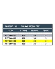 RESİSTE 500x35x3 CRV PLANYA BIÇAĞI ( 1 ADET )