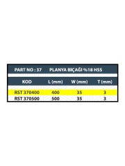 RESİSTE 400x35x3 HSS %18 PLANYA BIÇAĞI