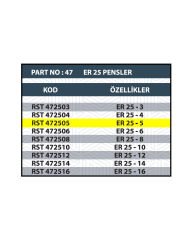 RESİSTE ER25 5MM CNC PENSİ