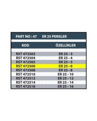 RESİSTE ER25 6MM CNC PENSİ