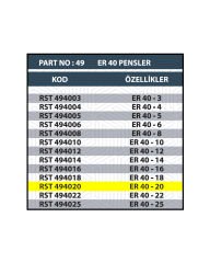 RESİSTE ER40 20MM CNC PENSİ