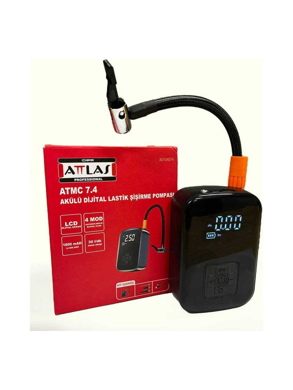 Attlas ATMC 7.4 Dijital Basınç Göstergeli Araç Kompresörü